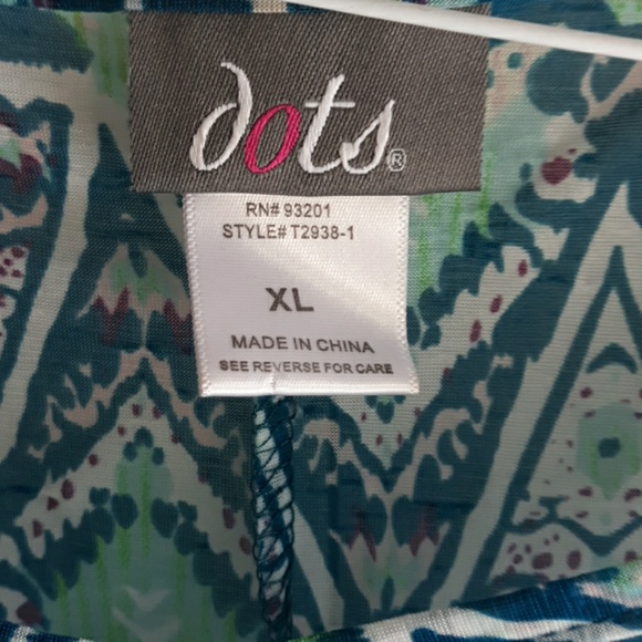 Dots sheer blue and green cold-shoulder blouse - Picture 4 of 8